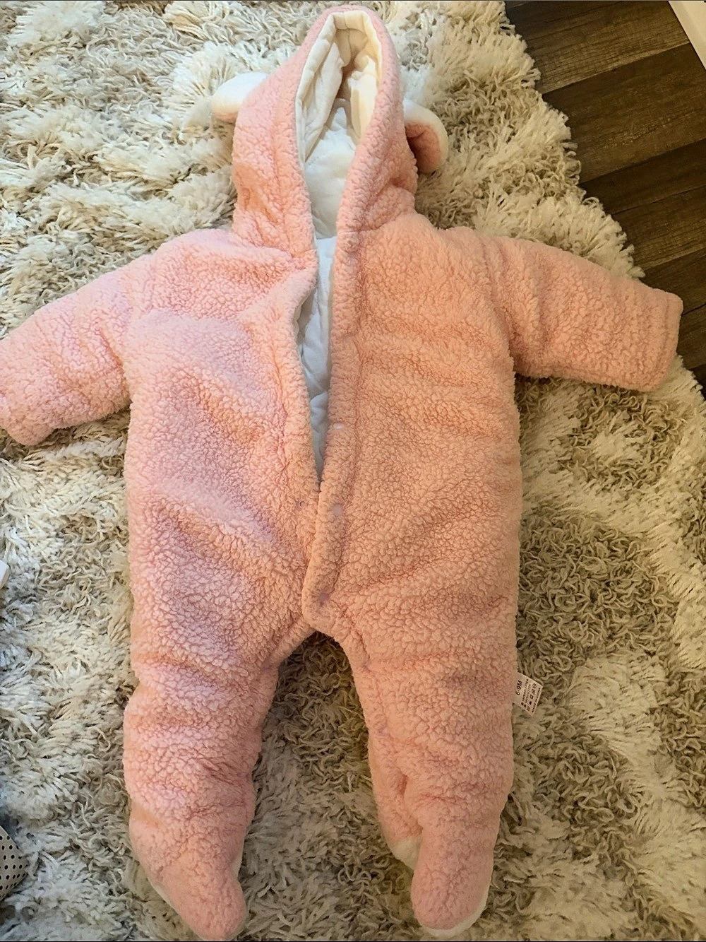 Carter's Baby Girl Bear Teddy Fleece Long-Sleeve Jumpsuit Footie Pajama